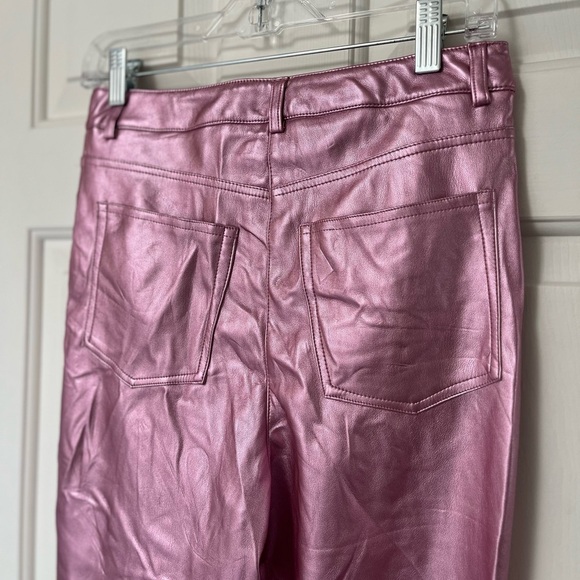 NWOT Rachel Zoe Metallic Faux Leather Pants 4 Pink - Picture 8 of 13